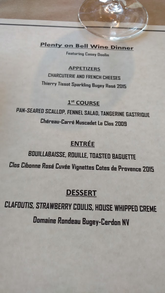 Menu Plenty On Bell-9
