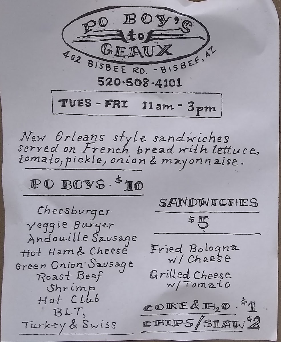 Menu Po’ Boys To Geaux-1