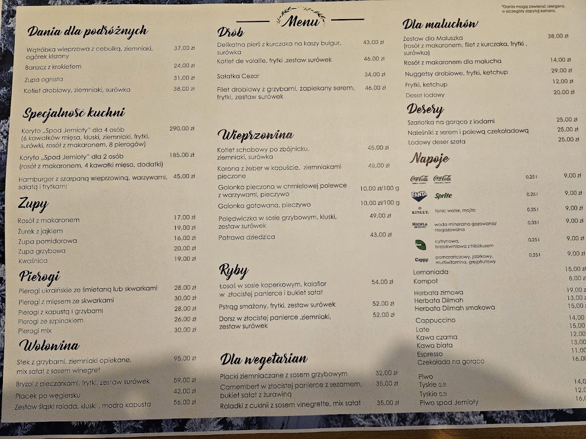 Menu Pod Jemiołą-1