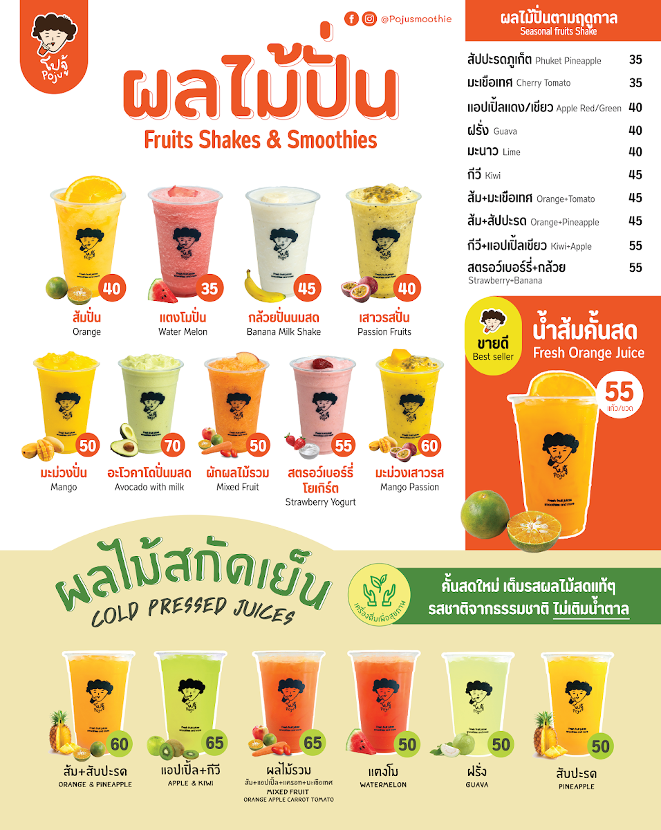 Menu โปจู้ น้ำผลไม้ปั่น Poju Juice & Smoothie-3