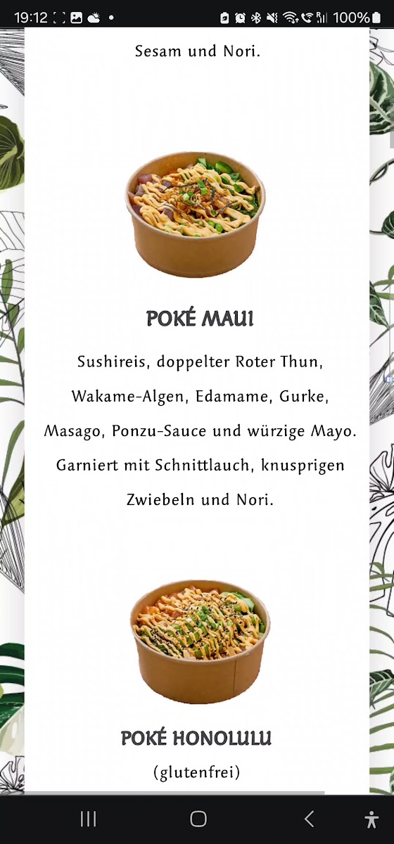 Menu Poké Poké - Triana-8