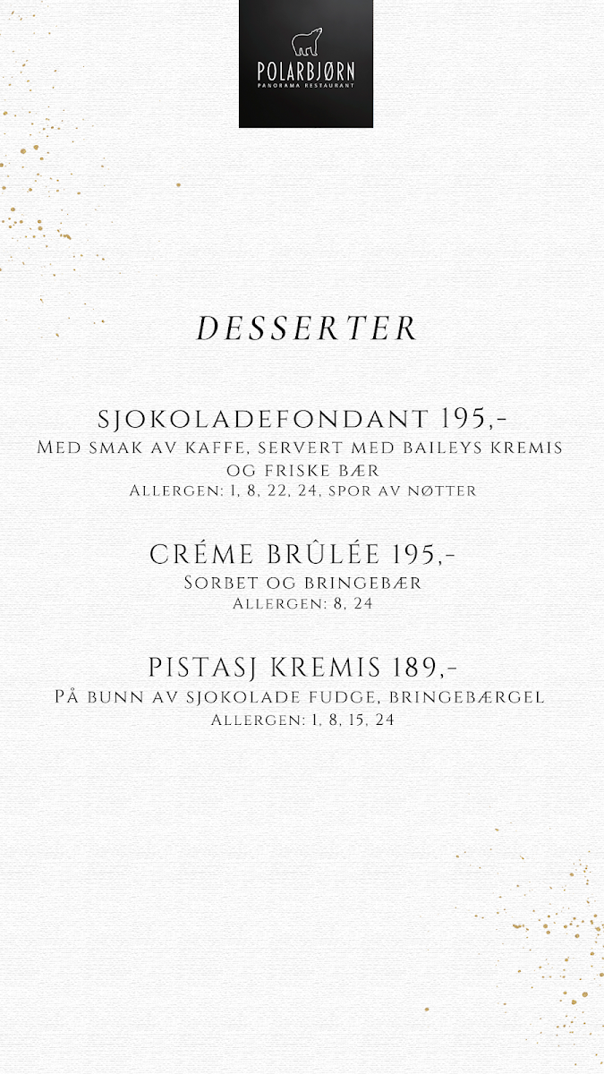 Menu Polarbjørn, 9 Etasje-1
