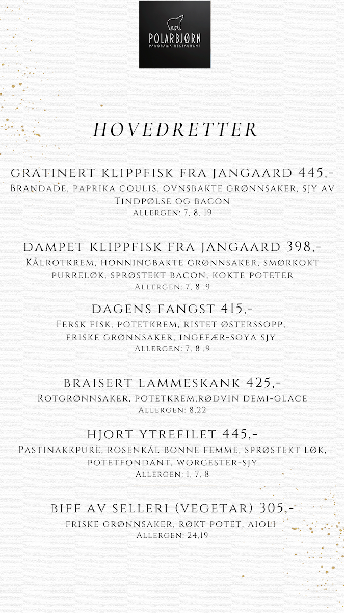 Menu Polarbjørn, 9 Etasje-2