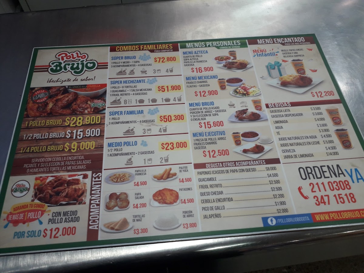 Menu Pollo Brujo - Calle 57-7