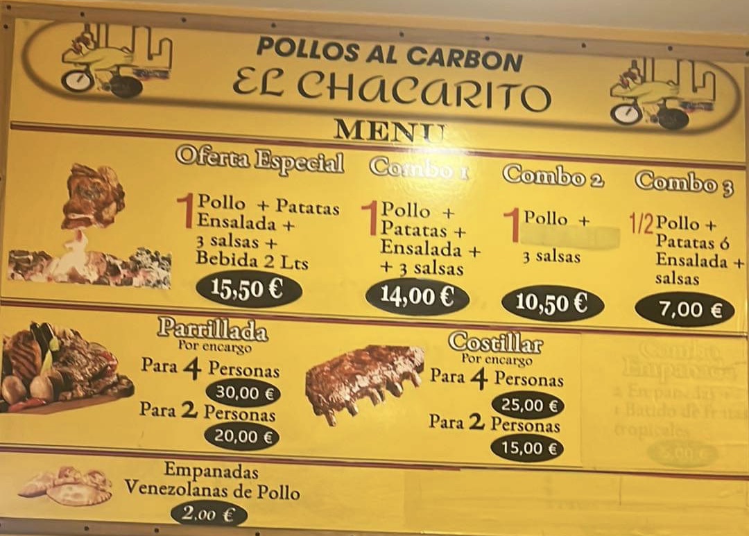 Menu Pollos Al Carbón El Chacarito-3