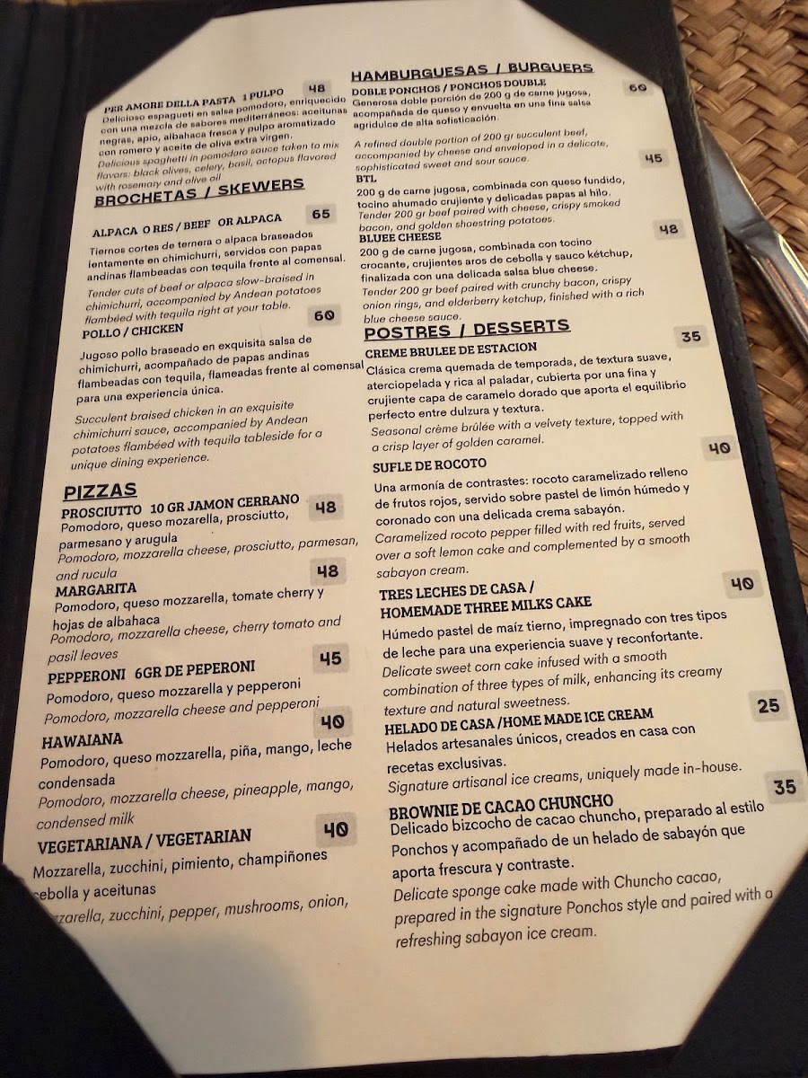 Menu Ponchos Peruvian Kitchen-4