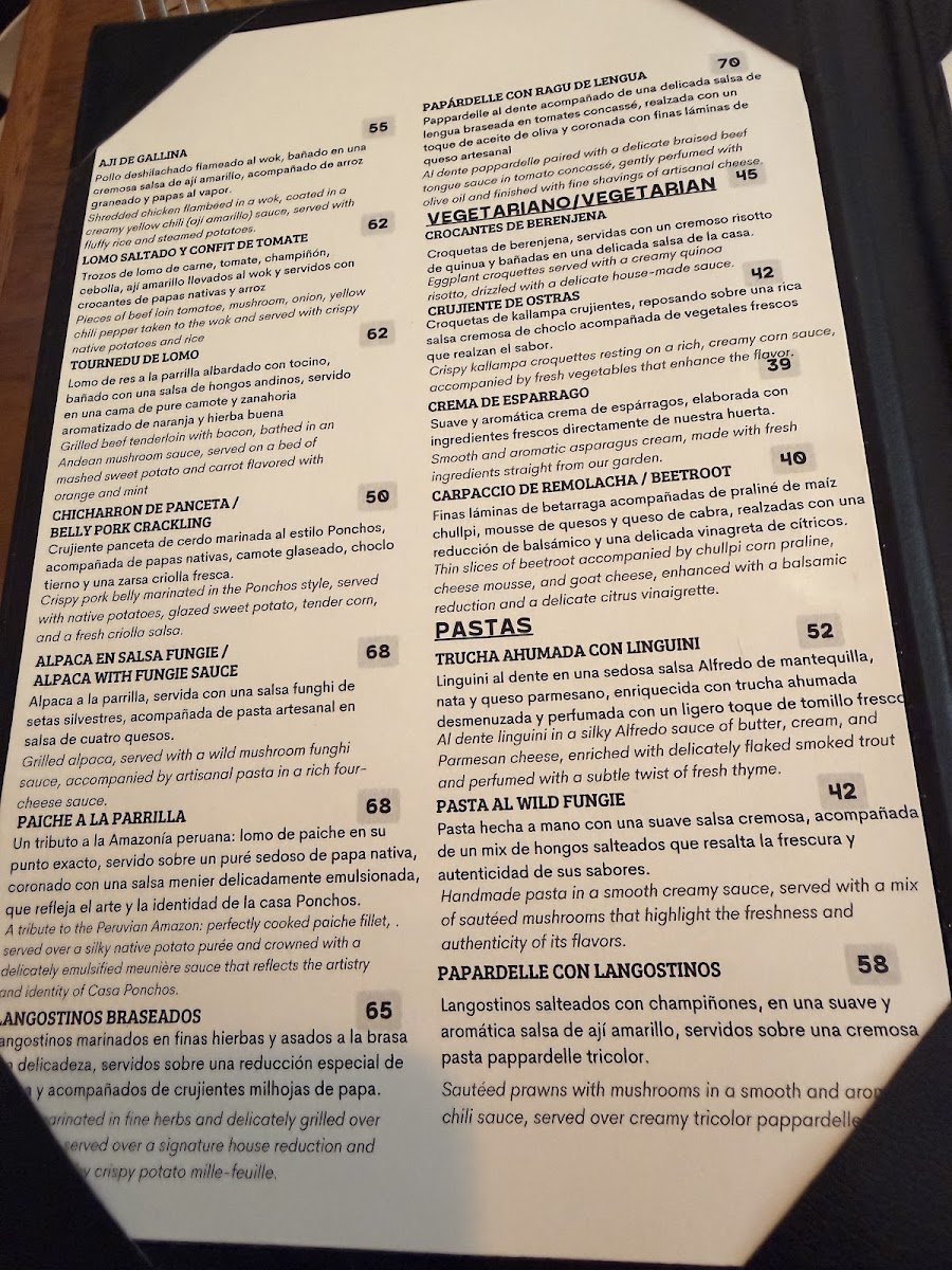 Menu Ponchos Peruvian Kitchen-9