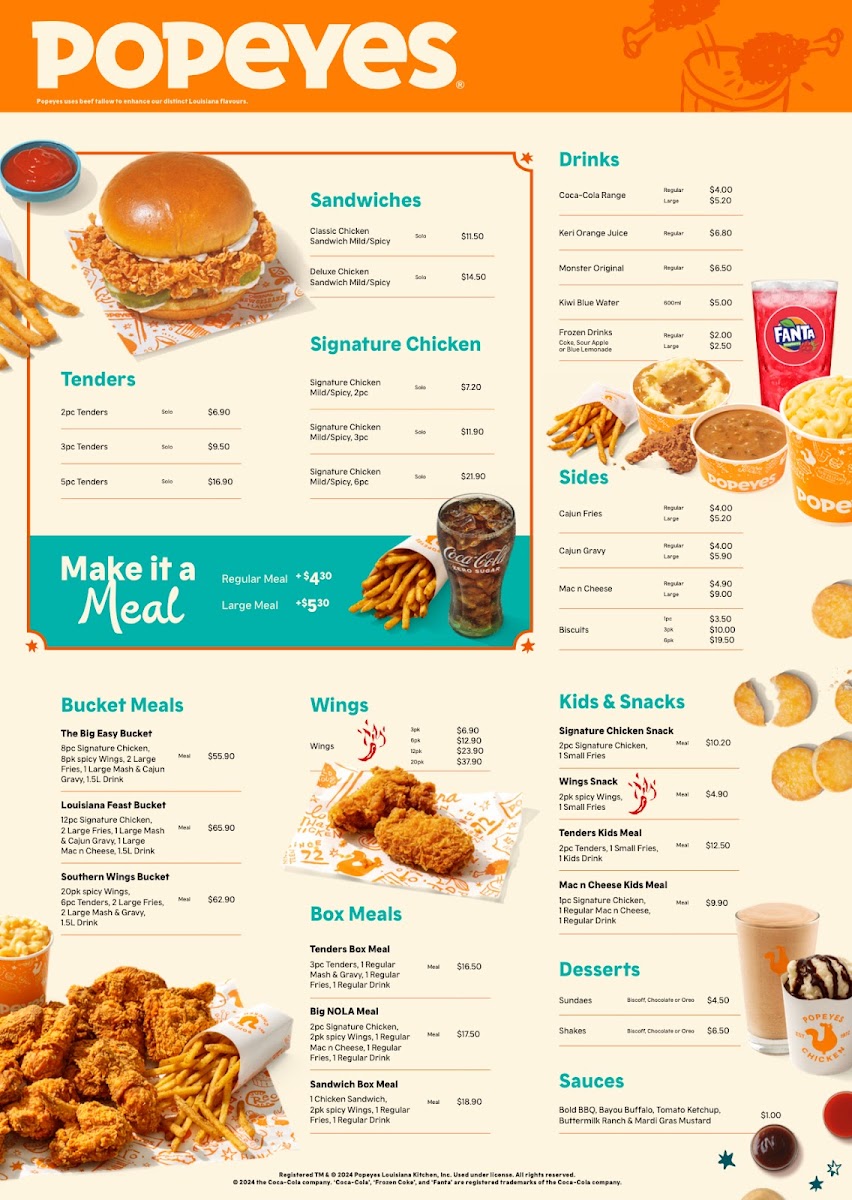 Menu Popeyes Famous Louisiana Chicken Takanini-3