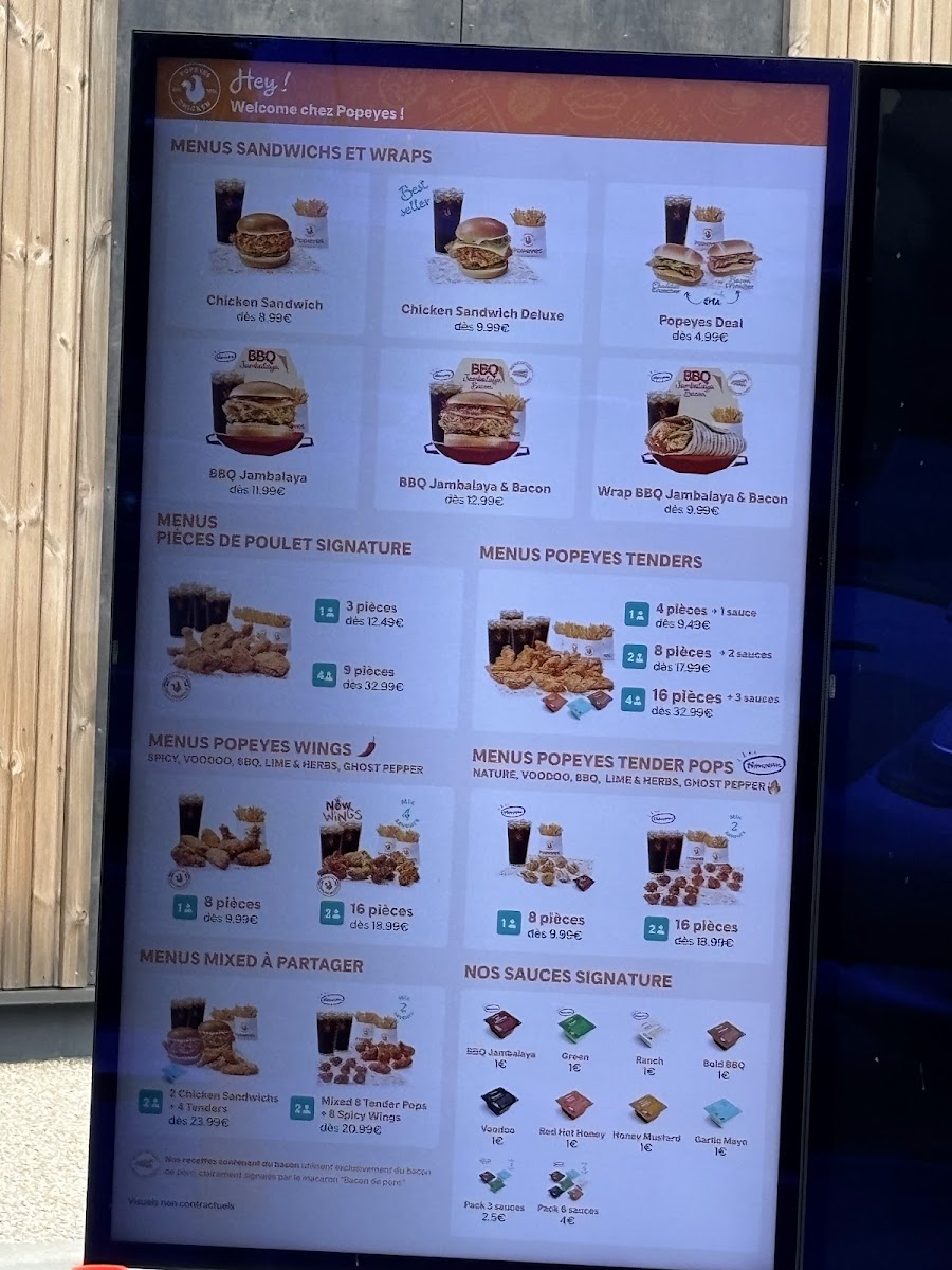 Menu Popeyes Louisiana Chicken Lille Lomme-3