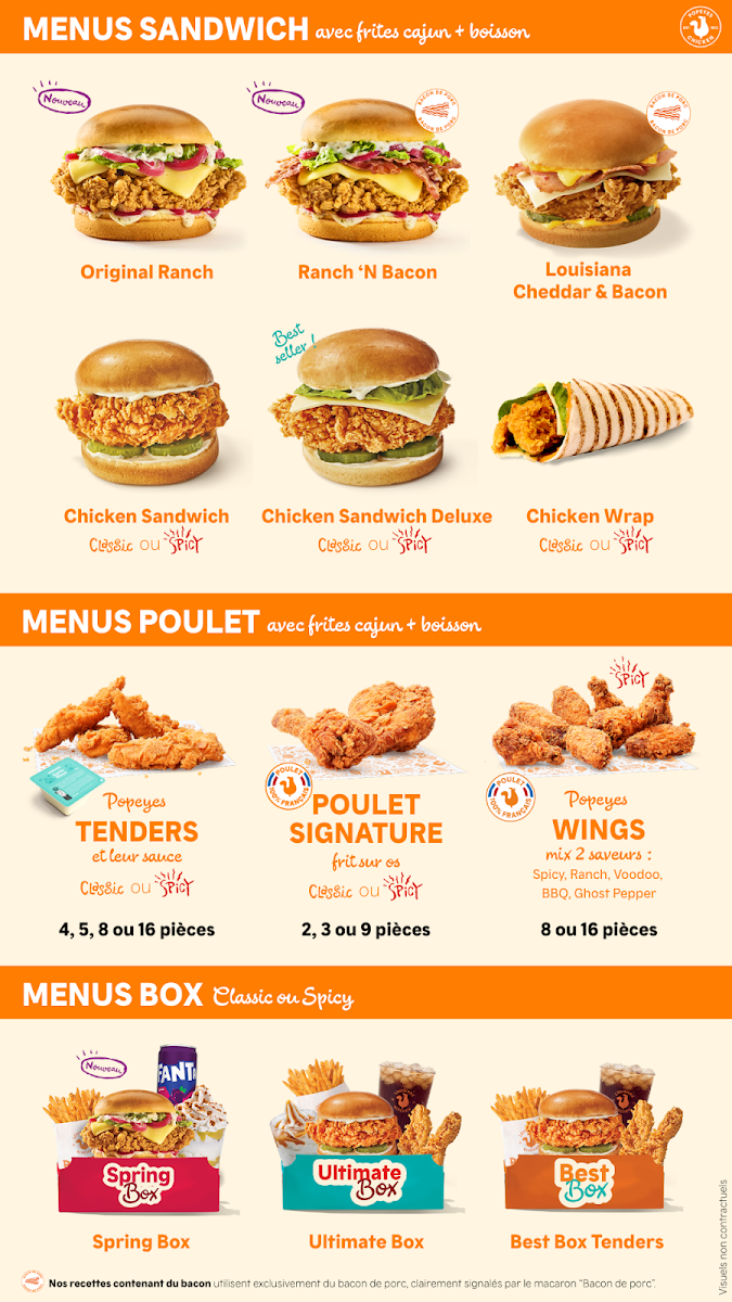 Menu Popeyes Louisiana Chicken Nantes-1