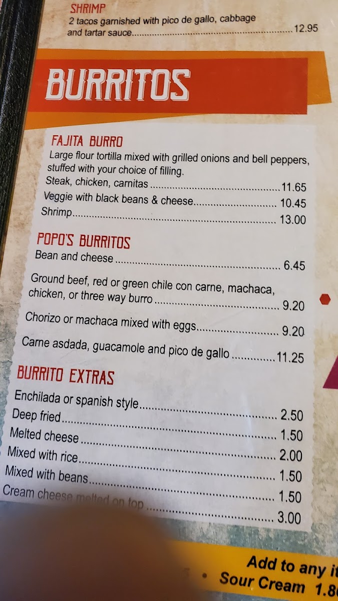 Menu Popo's Fiesta Del Sol-4
