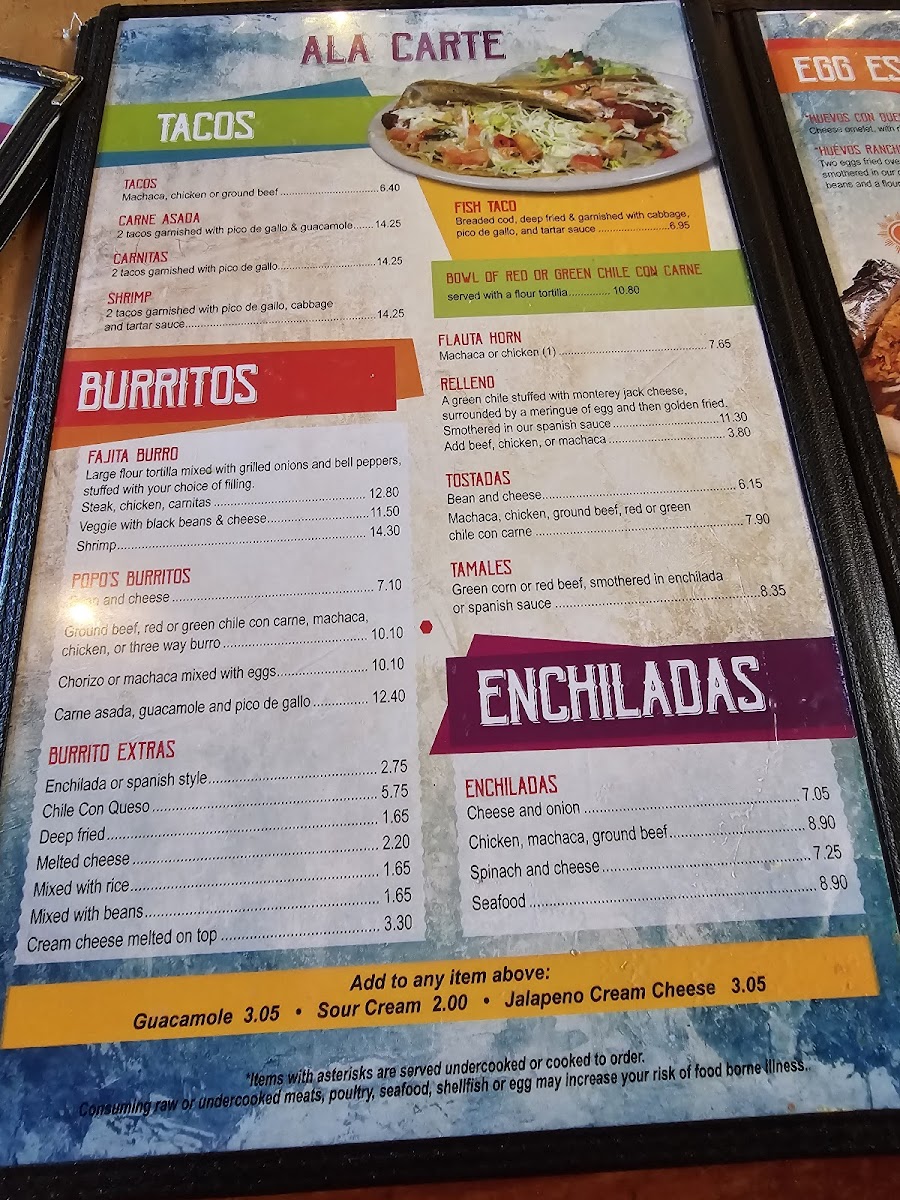 Menu Popo's Fiesta Del Sol-8