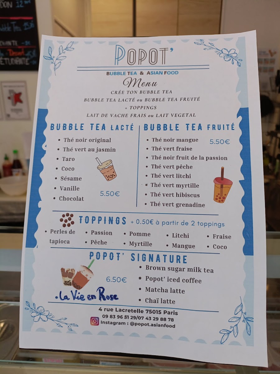 Menu Popot' Bubble Tea & Asian Food-1