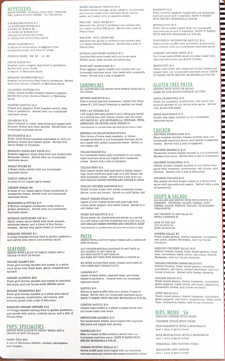 Menu Pops' Pizzeria-1