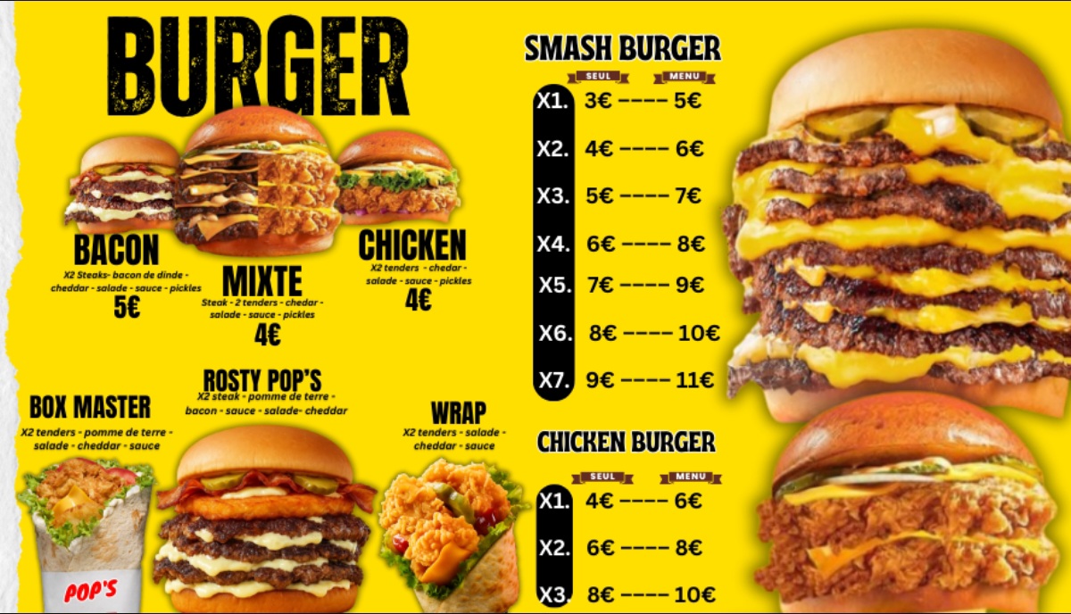 Menu Pop's Smash Burger & Poulet Grillé-1