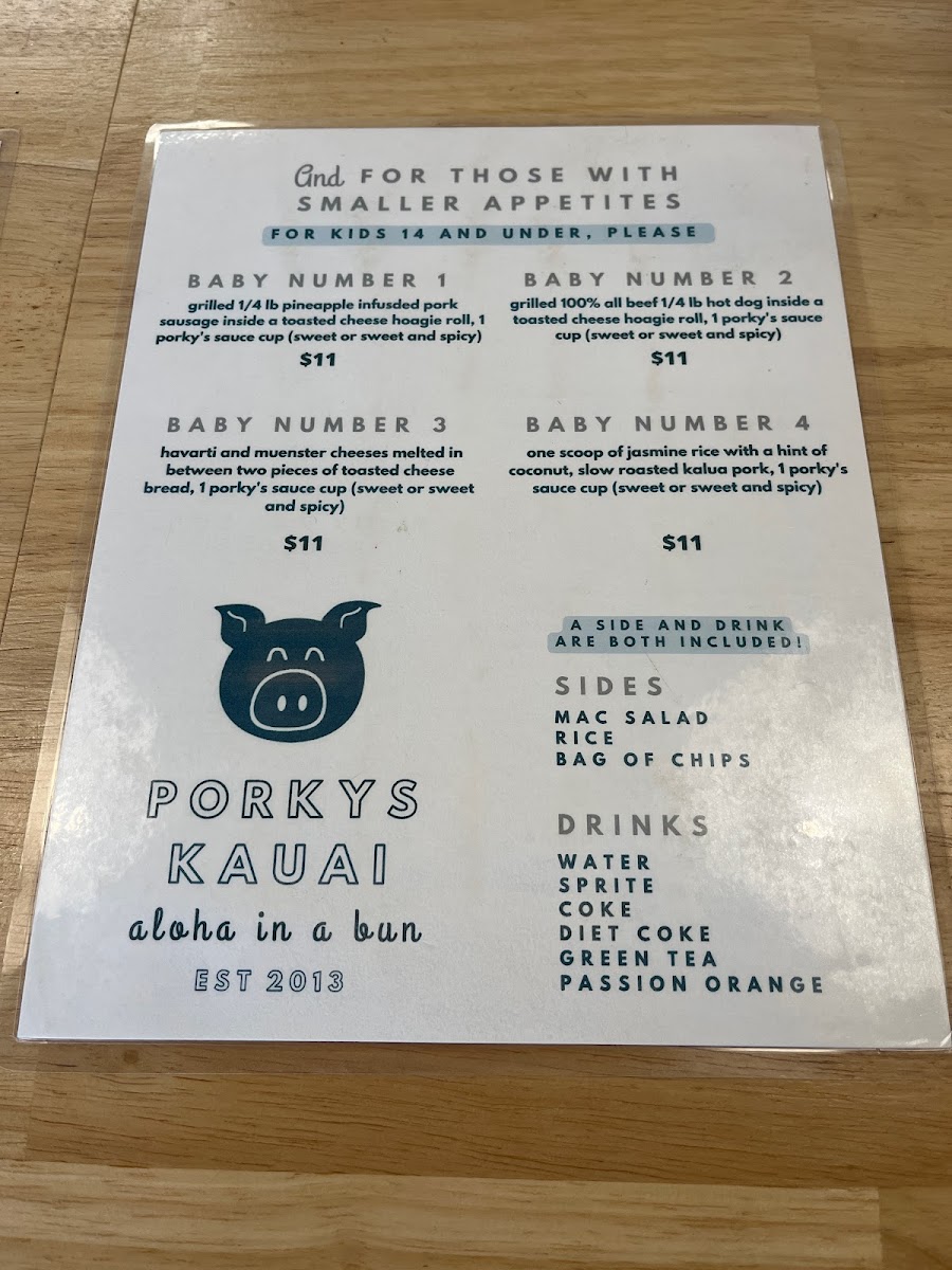 Menu Porky's Kaua’I-4