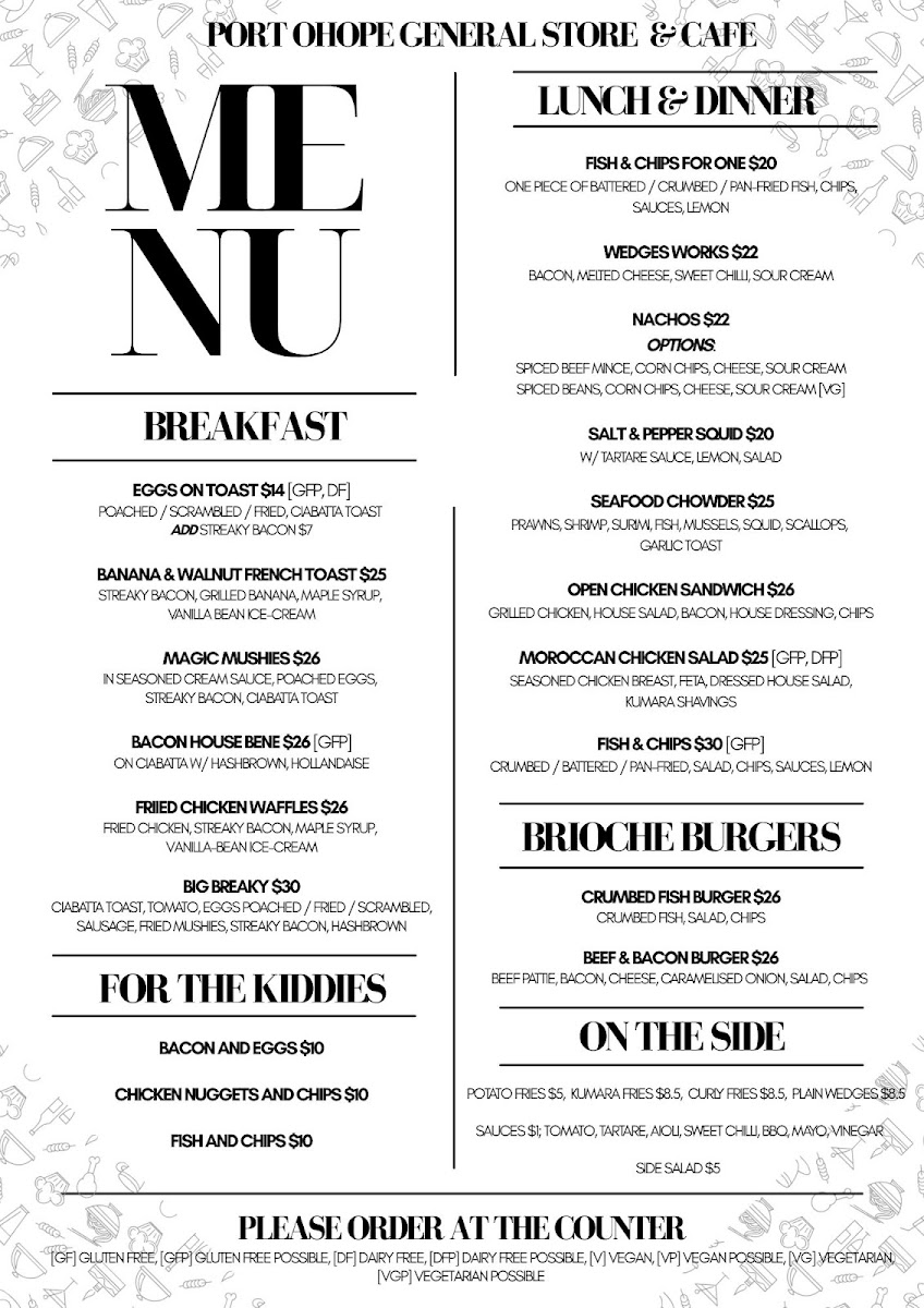 Menu Port Ohope General Store & Cafe-1