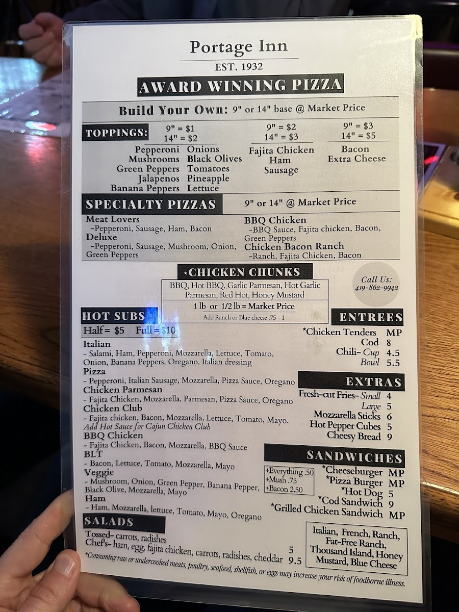 Menu Portage Inn-6