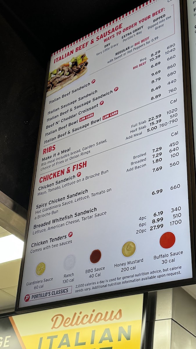 Menu Portillo's Algonquin-7