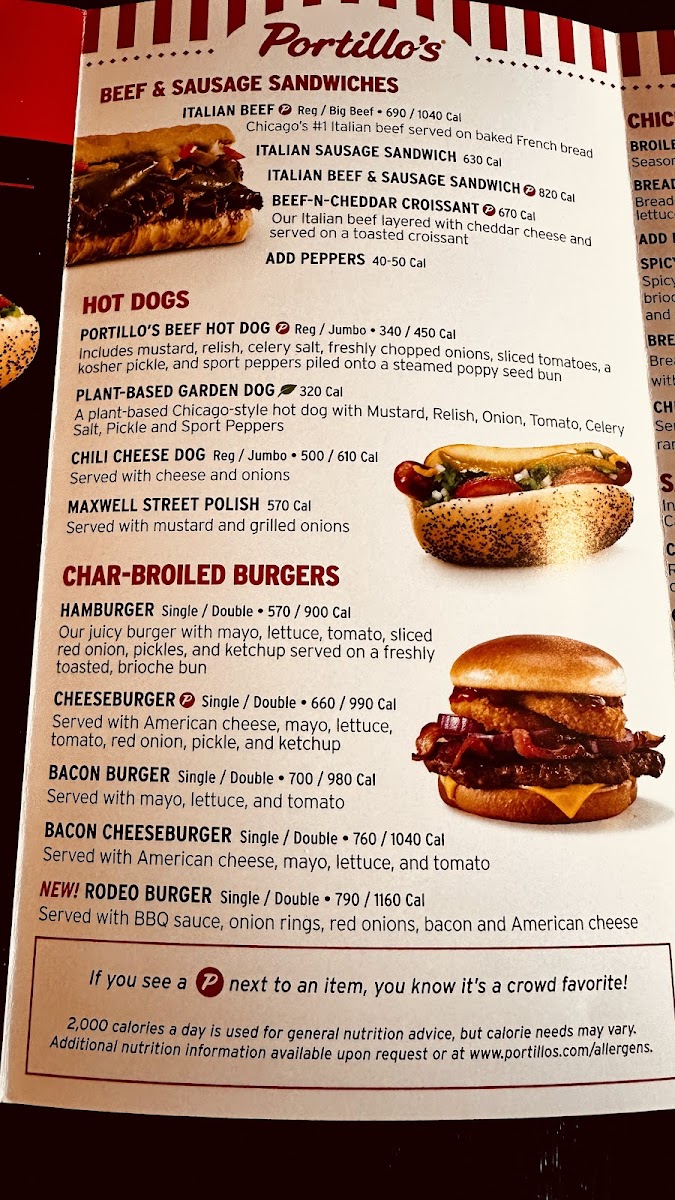 Menu Portillo's Mansfield-2