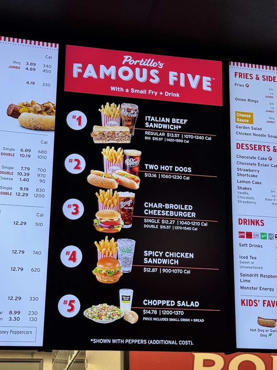 Menu Portillo's Mansfield-8