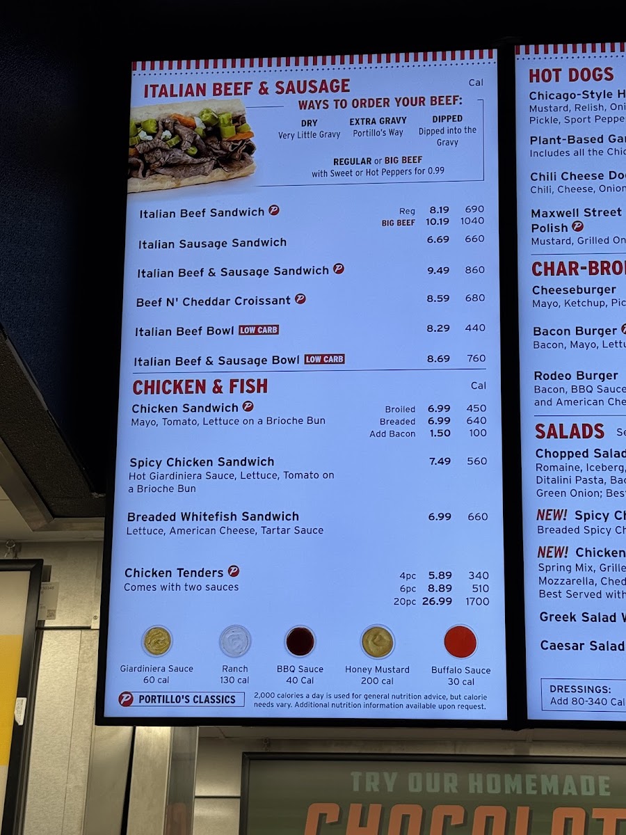 Menu Portillo's Mansfield-9