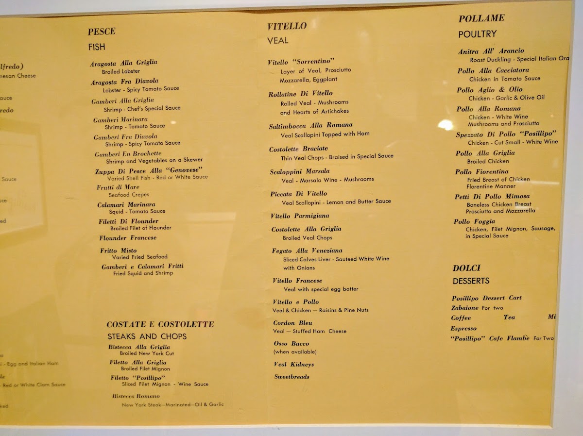 Menu Posillipo Italian Restaurant & Bar-1