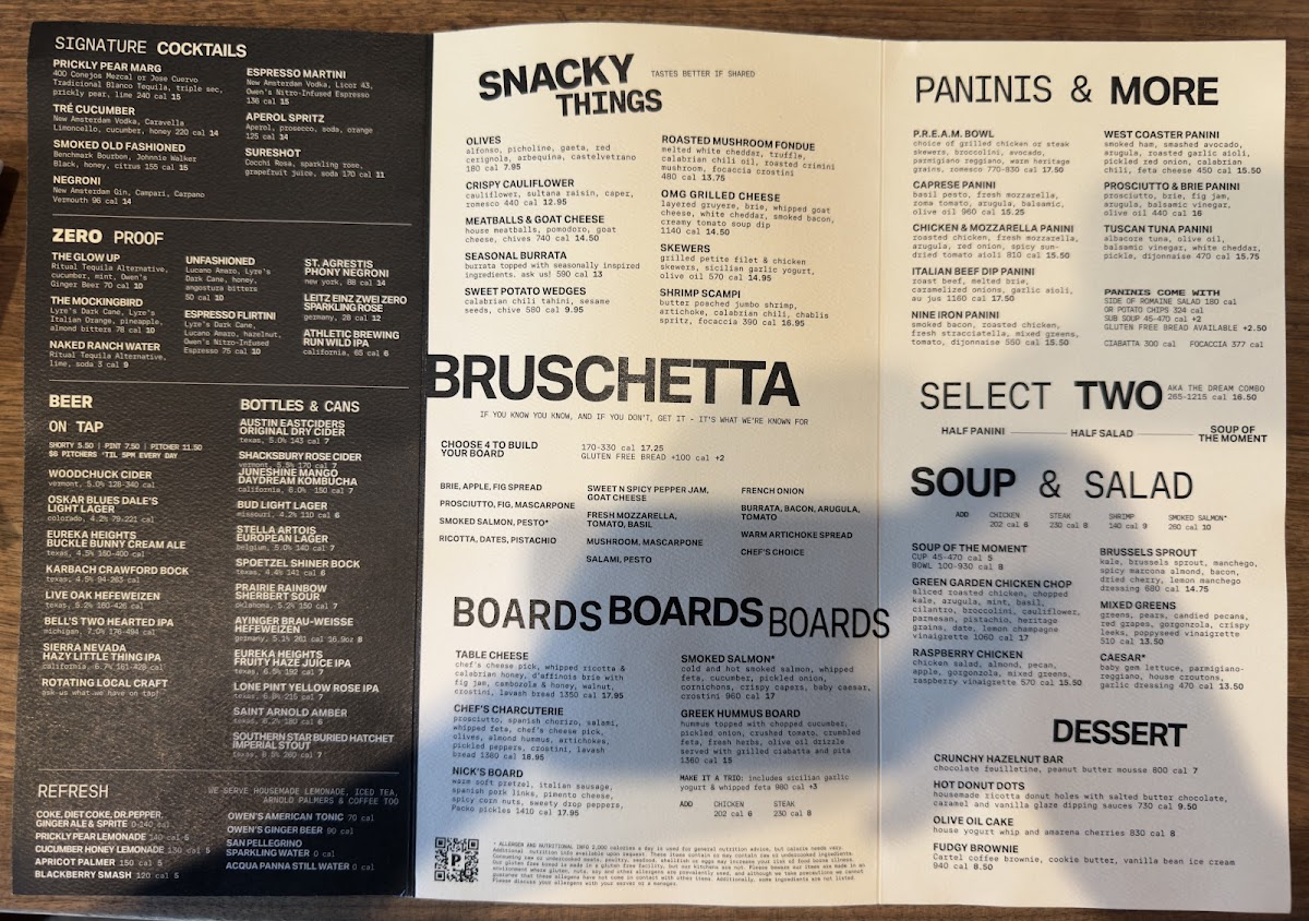 Menu Postino Heights-1