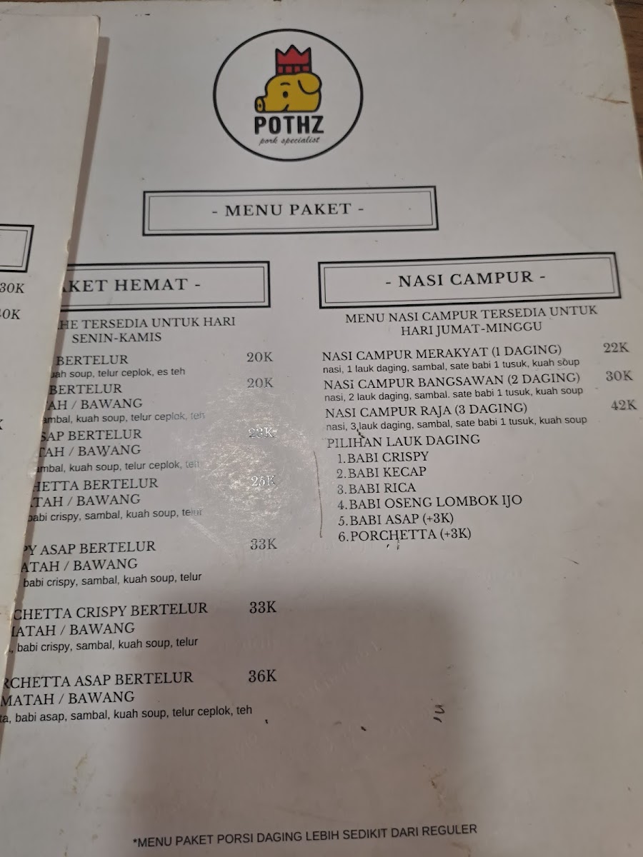 Menu Pothz-10