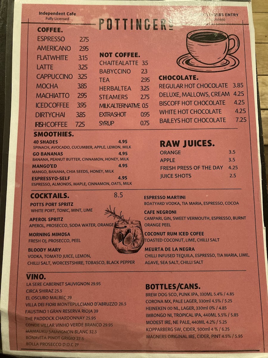 Menu Pottingers Cafe Belfast-3
