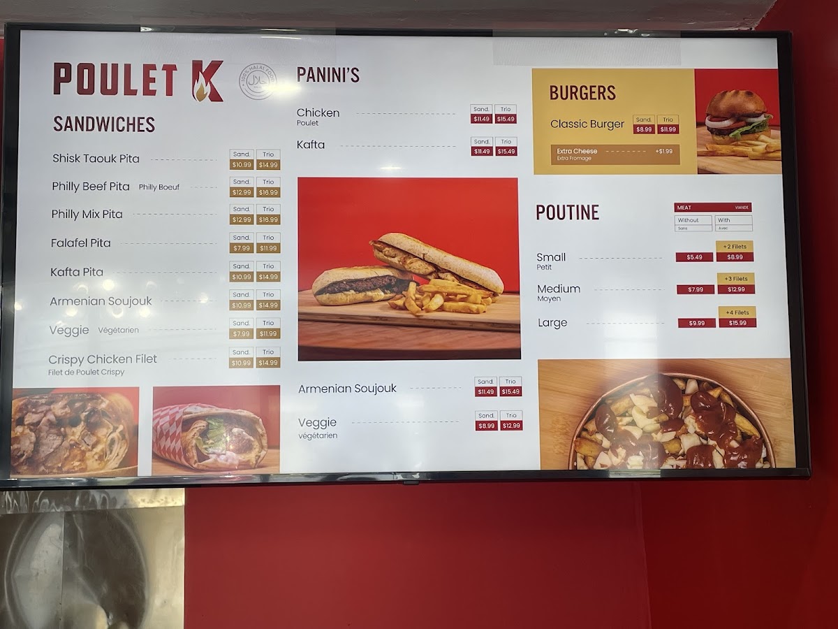Menu Poulet K-2