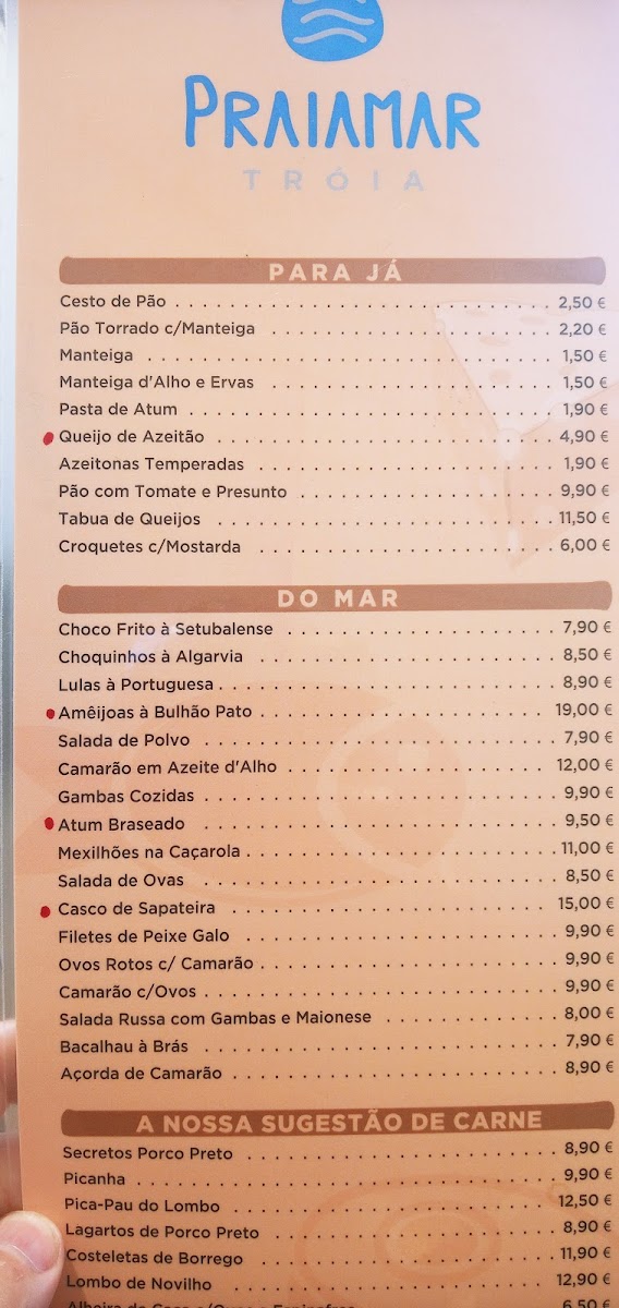Menu Praiamar Tróia-10