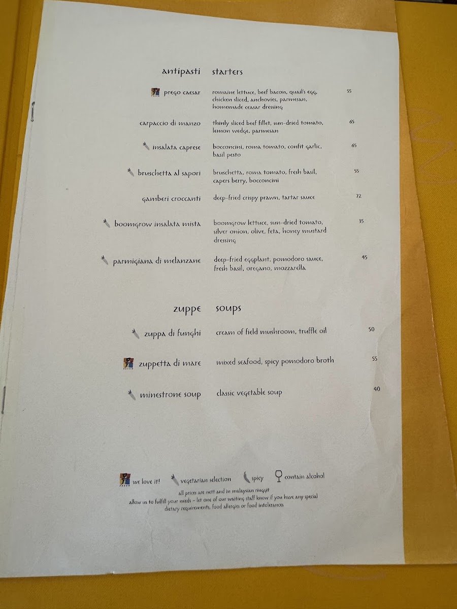 Menu Prego - The Westin Desaru Coast Resort-9