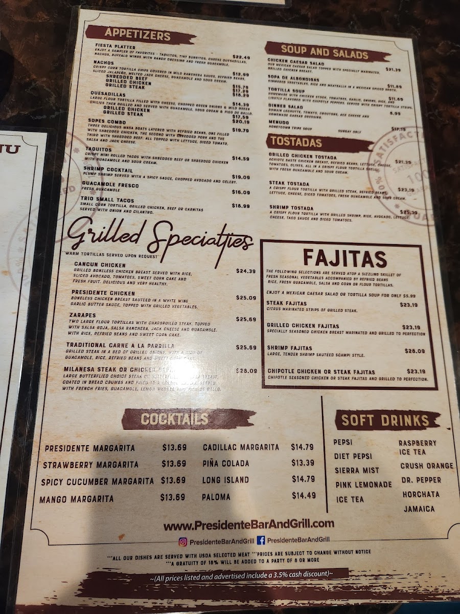 Menu Presidente Restaurant-10