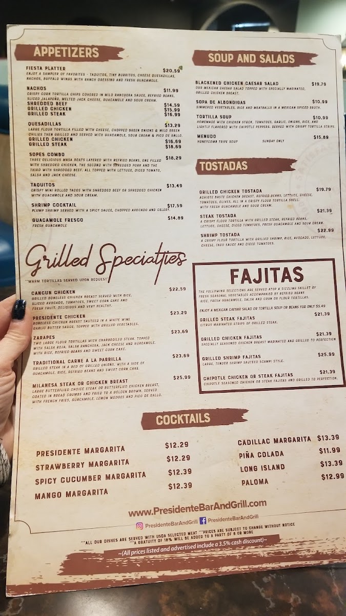 Menu Presidente Restaurant-4