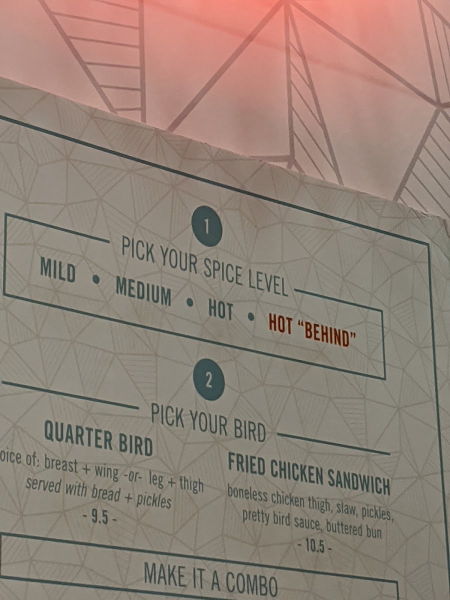 Menu Pretty Bird Hot Chicken, Downtown-7