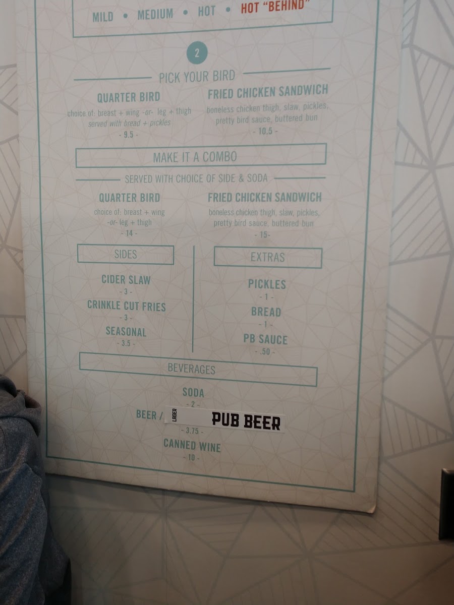 Menu Pretty Bird Hot Chicken, Downtown-8