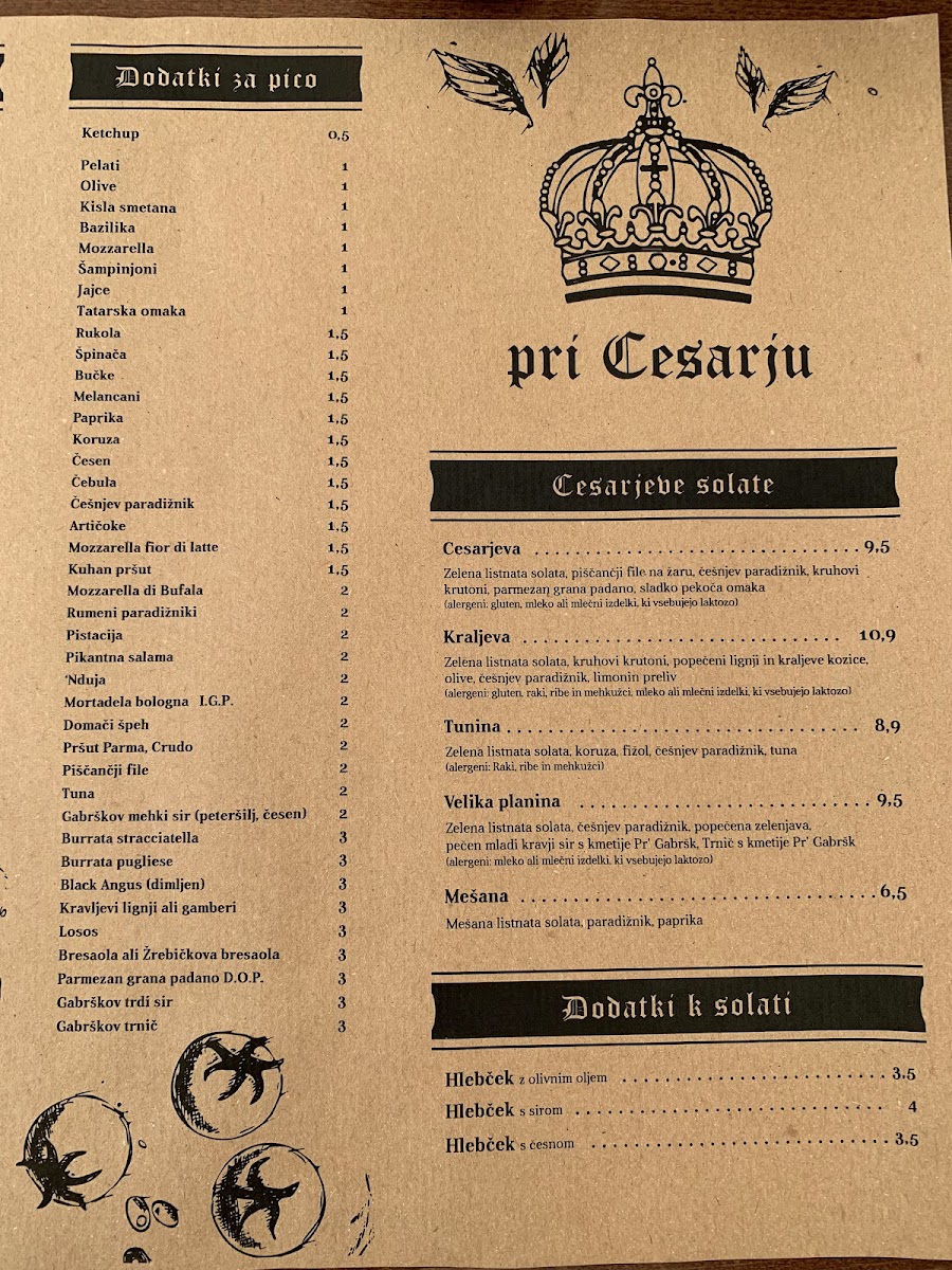 Menu Pri Cesarju, Neapolitan Pizzeria-1