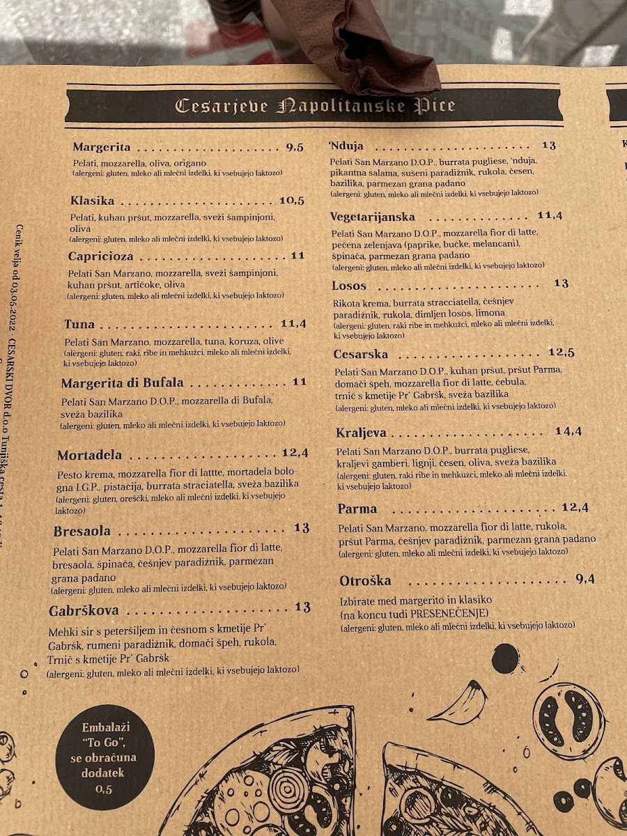 Menu Pri Cesarju, Neapolitan Pizzeria-2