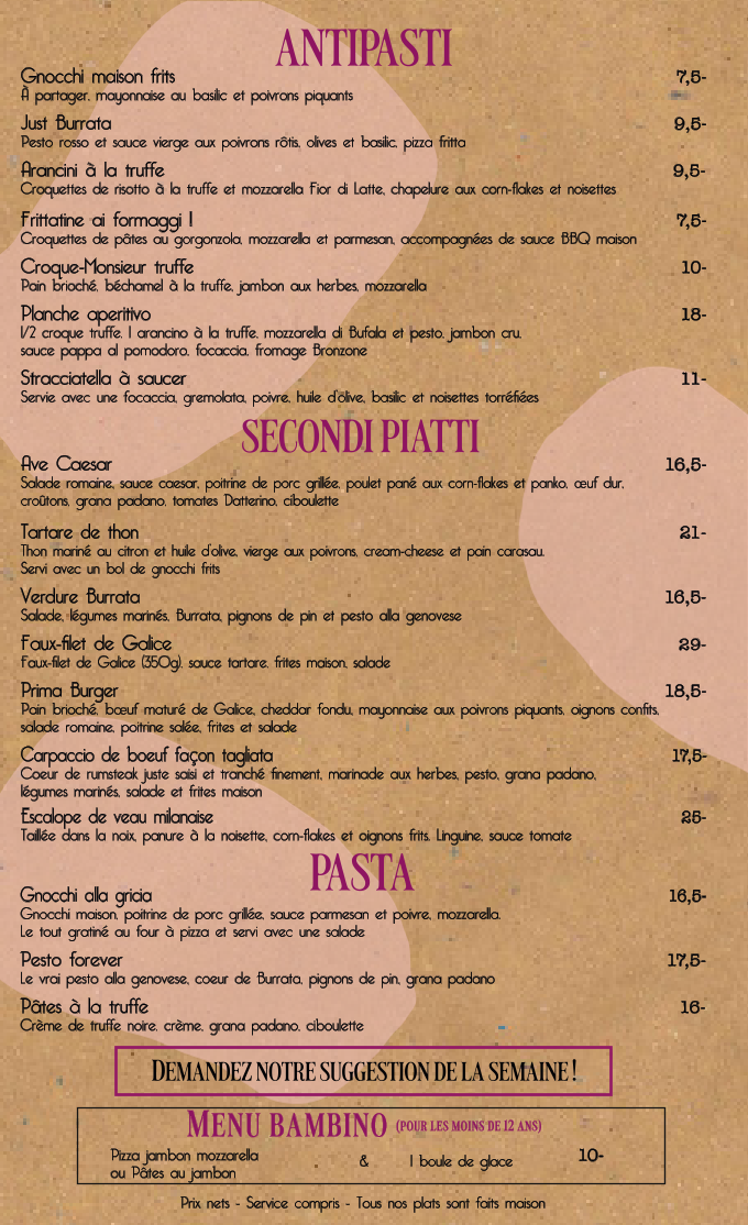 Menu Prima Bohème-1