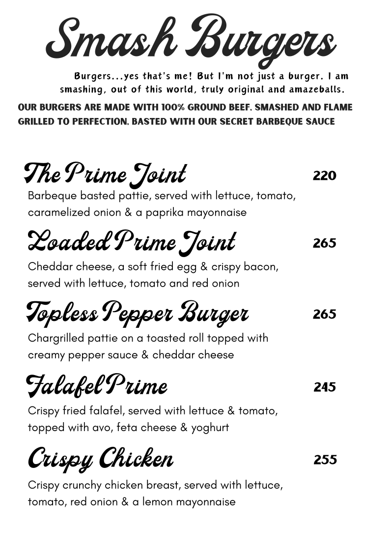 Menu Prime Joint | Eastpark Mall-9