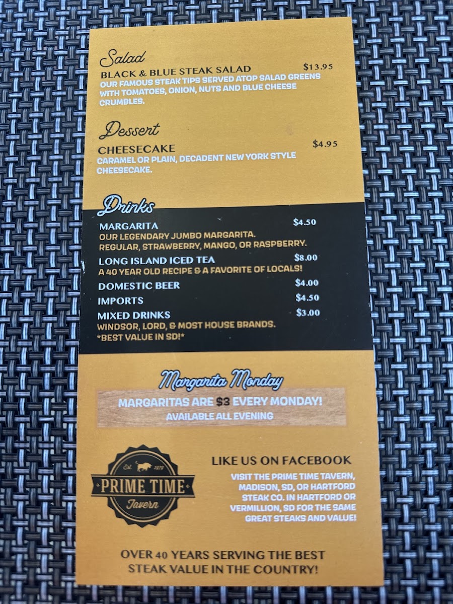 Menu Prime Time Tavern-1