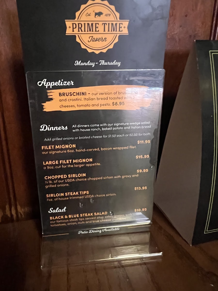 Menu Prime Time Tavern-10