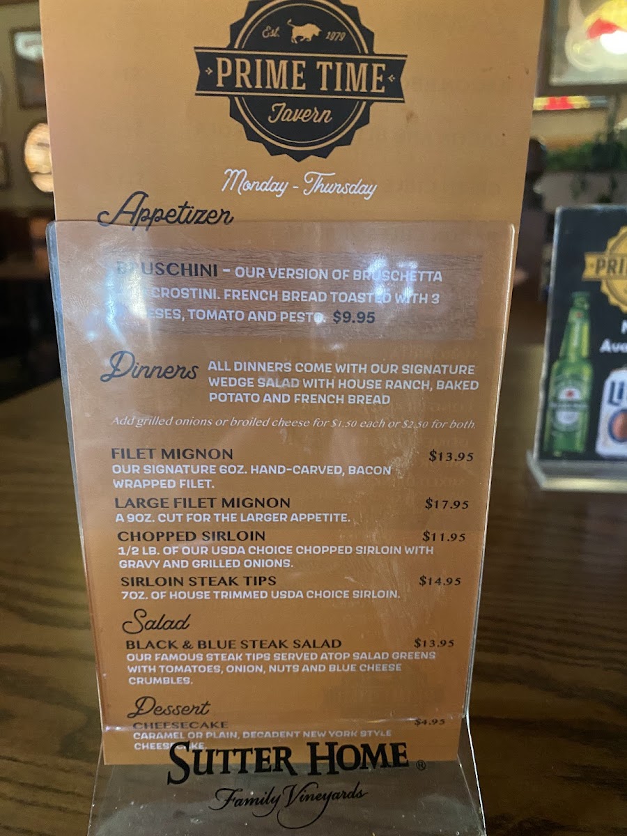 Menu Prime Time Tavern-4