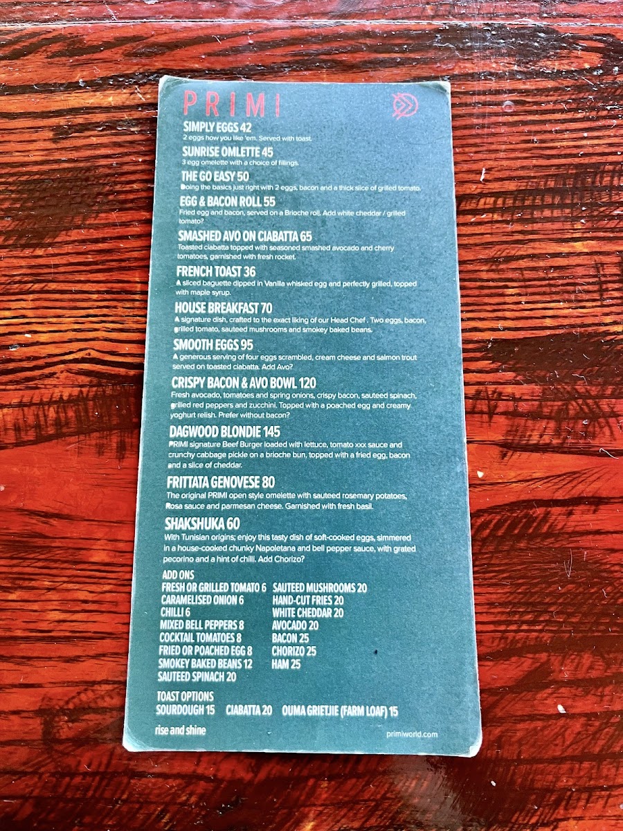 Menu Primi Camps Bay-1