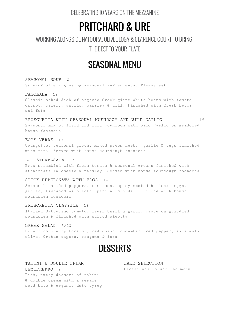 Menu Pritchard & Ure-1