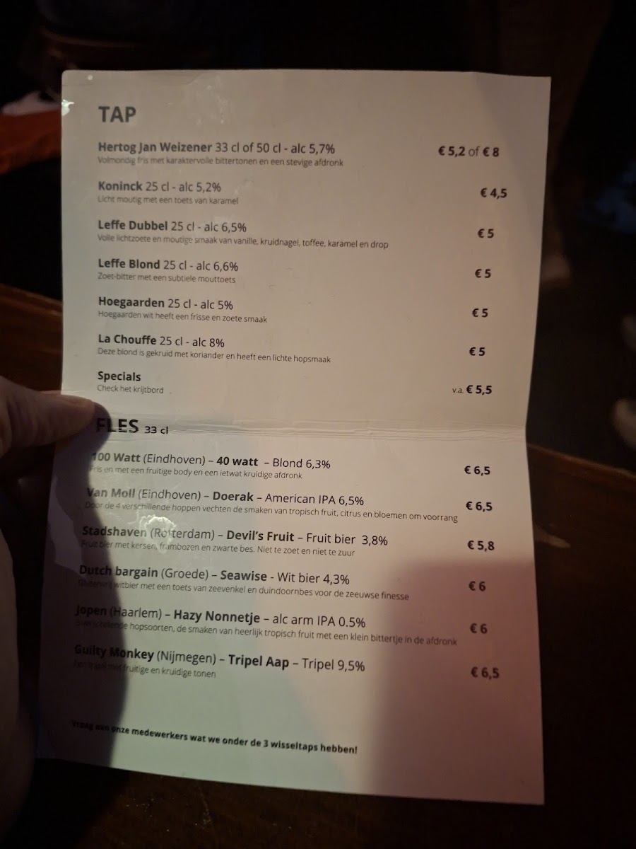Menu Proeflokaal De Gaper-1
