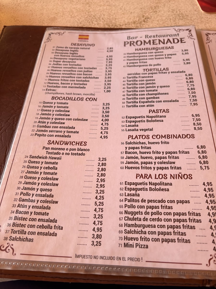 Menu Promenade Restaurante-7
