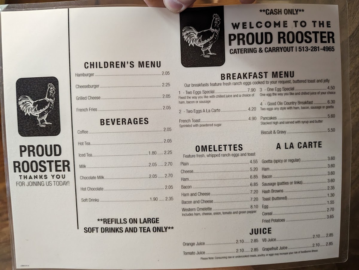 Menu Proud Rooster Restaurant-1