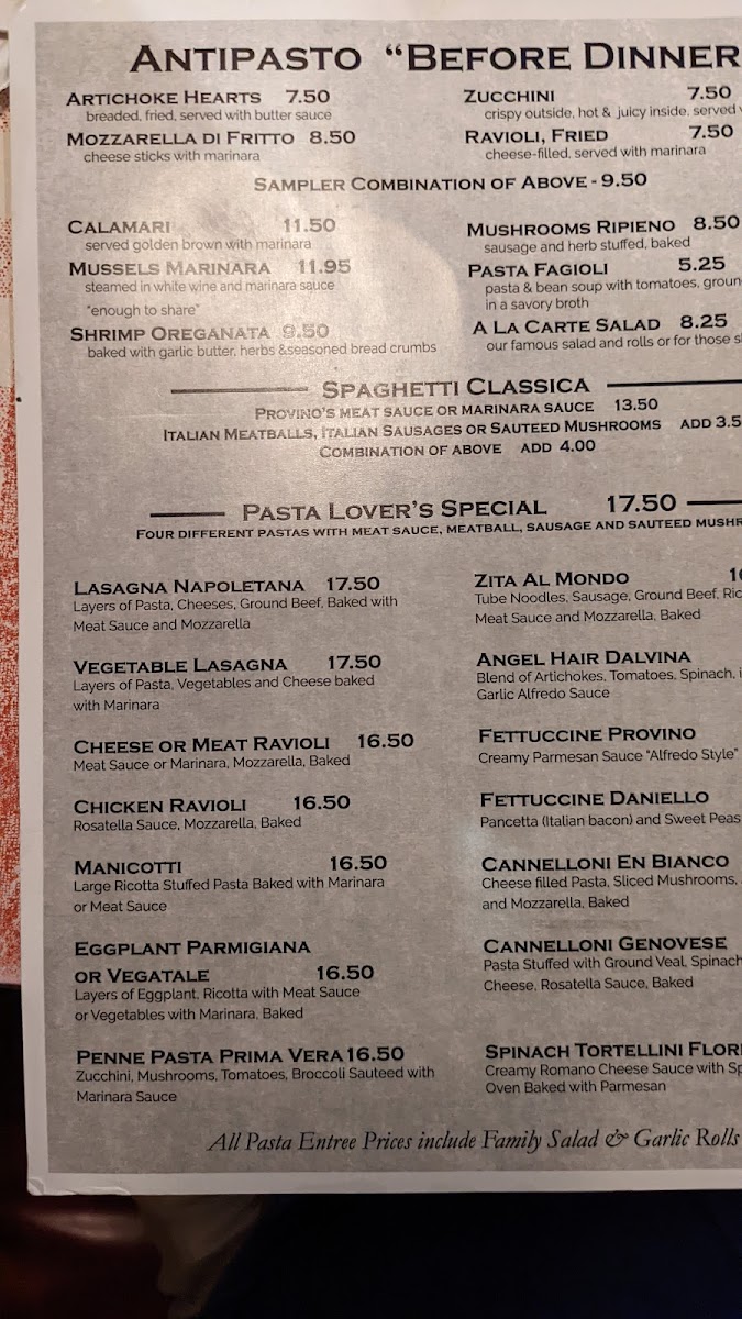Menu Provino's Italian Restaurant-3